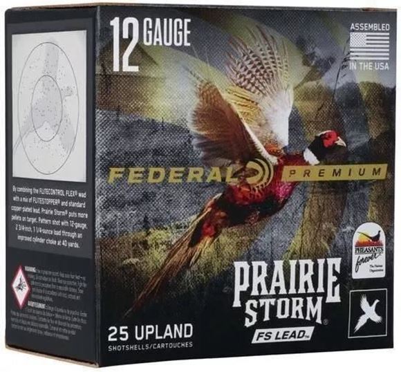 Picture of Federal Premium Prairie Storm FS Lead Load Shotgun Ammunition - 12Ga, 2-3/4", 1-1/4oz, #6, 1500 Fps, 25rds Box