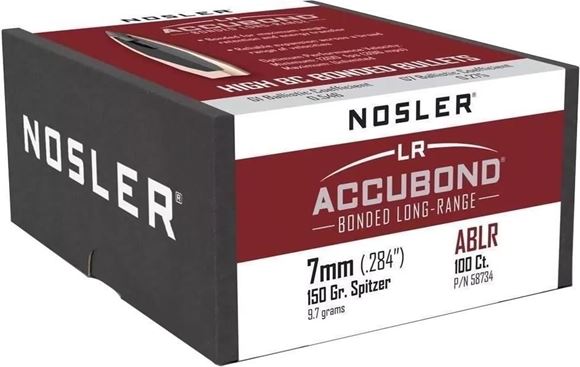 Picture of Nosler Bullets, AccuBond Long Range - 7mm (.284"), 150Gr, Spitzer, 100ct Box