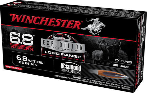 Picture of Winchester Expedition Long Range Rifle Ammo - 6.8 Western, 165Gr, AccuBond Long Range, 20rds Box