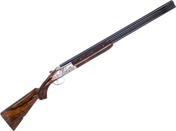 Picture of Browning B15 Beauchamp Grade D Over/Under Shotgun - 12Ga, 3", 28", Polished Blued, Highly Engraved Receiver, Oil Finished Grade V Black Walnut Stock, Invector DS Flush Fit Chokes (F,IM,M,IC,C), Comes with JMB Signature Hard Leather Case