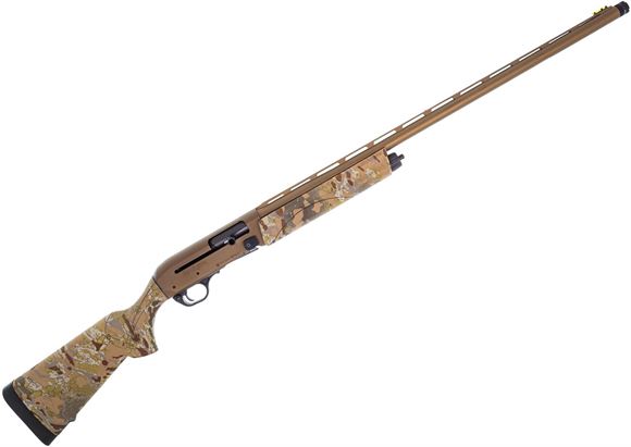 Picture of Remington V3 Field PRO Semi-Auto Shotgun - 12Ga, 3", 28", Vented Rib, Burnt Bronze Cerakoted, Oversized Bolt Handle, Bolt Release And Safety, Kryptek Flyway Camo Synthetic Stock & Fore-end, Fiber Optic Front Sight And Steel Mid Bead, 3rds, Extended Black