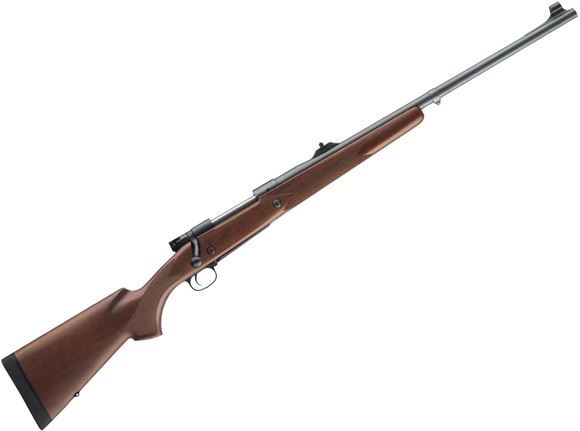 Picture of Winchester Model 70 Safari Express Bolt Action Rifle - 375 H&H Mag, 24", Cold Hammer-Forged Free Floating, Adjustable Leaf Sights, Matte Blued, Satin Grade I Checkered Walnut Stock, 3rds