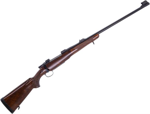 Picture of Used CZ 550 Magnum Bolt-Action Rifle, 375 H&H, 25", Blued, Checkered Walnut Stock, Ordered From Factory with Oberndorf Style Bolt Handle, Iron Sights, Single Set Trigger, New in Box, Unfired