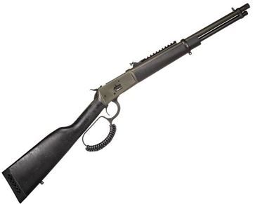 Picture of Rossi R92 Lever Action Rifle - 357 Mag, 16.5'', Threaded Barrel, Green, Black Wood Stock, Gold Bead Front &  Rear Peep Sights, Picatinny Rail, 8rds