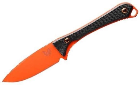 Picture of Benchmade Knife Company, Knives - Altitude, Plain Drop-Point, 3.08" Blade, Carbon Fiber & G10 Micro-Scale, Black/Orange Kydex Sheath, Lanyard Hole, Orange Blade, Weight: 1.67oz. (47.34g)