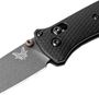 Picture of Benchmade Knife Company - Bailout, 3.38" CPM-M4 Tanto Style Blade With Tungsten Grey Cerakote Finish, Black Anodized 6061-T6 Aluminum Handle, carbide glass breaker, Mini Deep-Carry Clip,  Weight 2.7oz