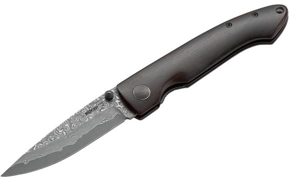 Picture of Boker Plus Folding Blade Knives - Damascus Gent I, 3.23", 67 layers Damascus Blade, Dark Ebony Handles, 3.03 oz