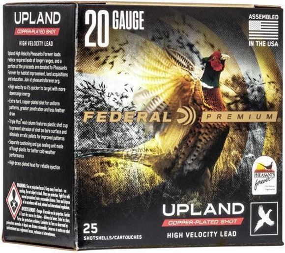Picture of Federal Premium Upland Copper-Plated Load Shotgun Ammo - 20Ga, 2-3/4", 1oz, #5, Copper-Plated, 25rds Box, 1350fps