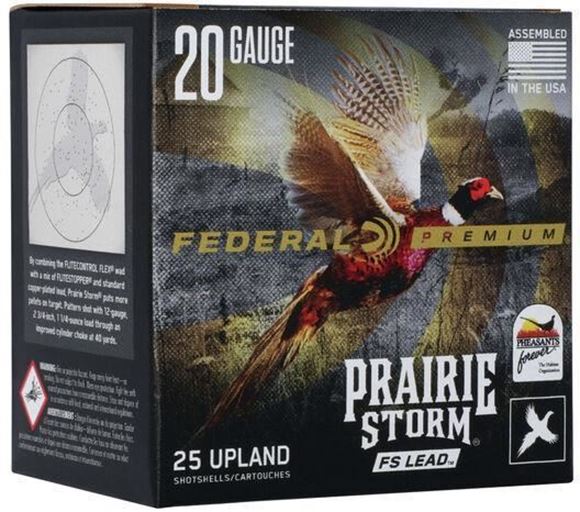Picture of Federal Premium Prairie Storm FS Lead Load Shotgun Ammo - 20Ga, 2-3/4", 1oz, #5, 25rds Box, 1350fps