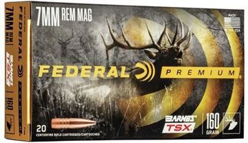 Picture of Federal Premium Barnes Ammo - 7mm Rem Mag, 160Gr, Barnes TSX, 20rds Box