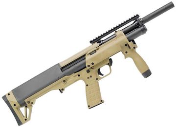 Picture of Kel-Tec KSG Compact Pump Action Shotgun - 12Ga, 3", 18-1/2", Parkerized, Tan Synthetic Stock, Vertical Grip With 420 lumen KelTec light, Cylinder Bore, 8rds