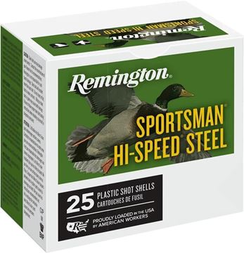 Picture of Remington 20991 Sportsman Hi-Speed Steel Shotshell 12 GA, 3 in, No. 4 1-1/4oz, Max Dr, 1400 fps, 25 Rnd per Box