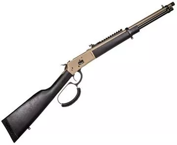 Picture of Rossi R92 Triple Black Lever Action Rifle - 357 Mag, 16.5'', Threaded Barrel, Magpul FDE Barrel And Frame, Black Wood Stock, Gold Bead Front &  Rear Peep Sights, Picatinny Rail, 8rds