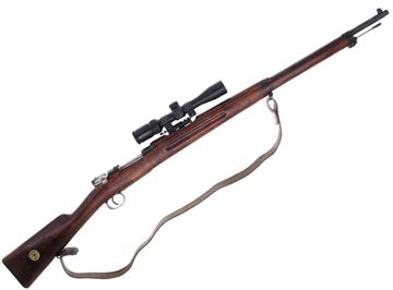Picture of Used Carl Gustafs M96 Mauser Bolt-Action 6.5x55mm Swedish, 29" Barrel, Full Military Wood, 1911 Mfg., With Vortex Crossfire II 2-7x32mm Scout Scope On No-Drill Mount, Very Good Condition