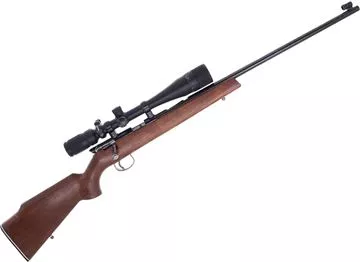 Picture of Used Anschutz Model 180 Bolt-Action 22 LR, 24" Barrel, With Bushnell Scopechief 6-20x40mm AO Scope, Comes With Lyman Aperture Sight, Good Condition