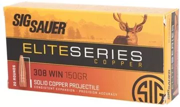 Picture of Sig Sauer Elite Performance Rifle Ammunition - 308 Win, 150Gr Solid Copper, 20rds Box