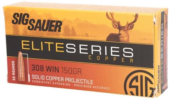 Picture of Sig Sauer Elite Performance Rifle Ammunition - 308 Win, 150Gr Solid Copper, 20rds Box
