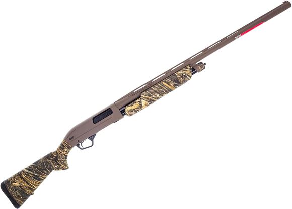 Picture of Used Winchester SXP Hybrid Hunter Pump Action Shotgun - 12Ga, 3.5", 28", Vented Rib, Permacote FDE, Strata Camo Composite Stock, 4rds, TruGlo Fiber Optic Front Sight, Invector-Plus Flush (F,M,IC), Excellent Condition