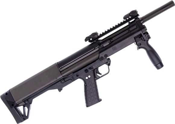 Picture of Used Keltec KSG Compact Pump-Action Shotgun, 12Ga, 3", 18" Barrel, Blued, Black Synthetic Stock, Fixed Cylinder Choke, Flip Up Sights, Foregrip Flashlight, Good Condition