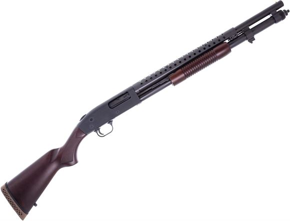 Picture of Used Mossberg 590 Retrograde Pump-Action Shotgun, 12Ga, 3", 20" Barrel, Fixed Cylinder, Blued, Wood Stock, Heat Shield, Receiver Drilled & Tapped, Excellent Condition