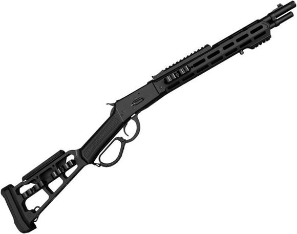Picture of Canuck Wrangler Black Out Lever-Action Rifle - 357 Mag, 16.5", 1/2-28 Threaded, Black Steel Receiver With Picatinny Rail, Skeletal Stock With Shell Holders And Adj Cheek