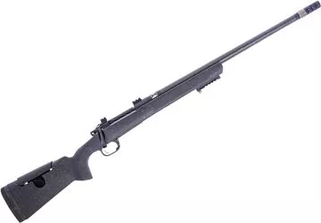 Picture of Snowy Mountain Rifle Model 3600 Long Range Hunter, Bolt Action Rifle - 300 PRC, 22" Carbon Fiber Barrel 5/8-24'' Threaded, Black With White Speckle PSE Carbon Fiber Stock, With Adjustable Comb, Snowflake Self Timing Muzzle Brake, Custom Pelican 1750 Case,