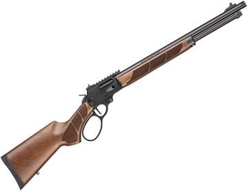 Picture of Smith & Wesson Model 1854 Lever-Action Rifle - 44 Rem Mag, 19.25" 11/16-24 Thread Barrel, Black Receiver, Walnut Wood Stock, Flat Trigger, Picatinny Top Rail, Adjustable XS Ghost Ring Sights With Gold Bead Front Sight, 9+1 rds