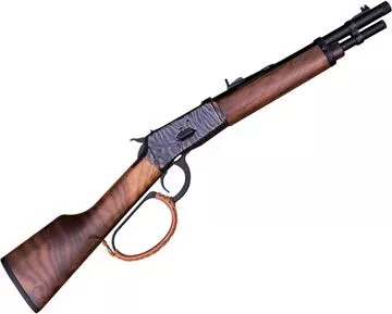 Picture of Canuck Wrangler Trail Boss Lever Action Rifle - 357 Mag, 12", 1/2-28 Threaded, Case Hardened Steel Receiver With Picatinny rail, Matte Oiled Mare's Leg Walnut stock,  Iron Rear Sight, Fibre Front sight, 8+1rds