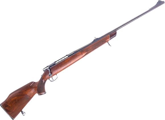 Picture of Used Carl Gustaf 3000 Deluxe (Sauer 80) Bolt-Action Rifle - 30-06 Sprg, 24" Barrel, Blued, Wood Stock, Iron Sights, Crack At Tang, Otherwise Good Condition
