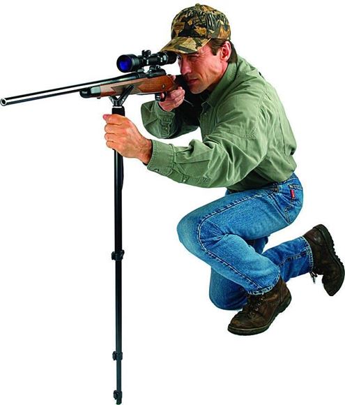 Picture of Allen 2163 Deluxe Shooter's and Camera Staff, Adjusts 21.5" to 61" Matte Black Aluminum