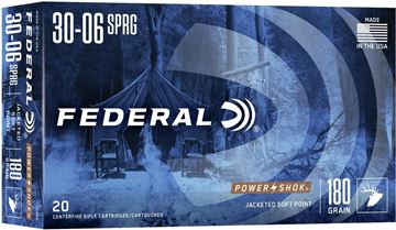 Picture of Federal Power-Shok Rifle Ammo - 30-06 Sprg, 180Gr, Soft Point, 20rds Box, 2700fps