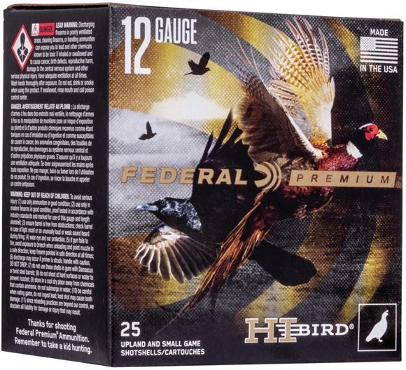 Picture of Federal Premium Hi Bird Loads Shotgun Ammo - 12Ga, 2-3/4", 1-1/4oz, #7-1/2, 3-3/4 Dram EQ. 25rds Box, 1330fps