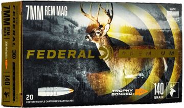 Picture of Federal Premium Rifle Ammo - 7mm Rem Mag, 140Gr, Trophy Bonded Tip, 20rds Box