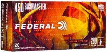 Federal Fusion Rifle Ammunition - 450 Bushmaster, JHP, 260Gr, 20rds Box — Reliable Gun
