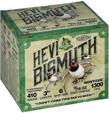 Picture of HEVI-Shot HS19006 Shotshell Hevi Bismuth 410 GA 3  6 Shot .5625 OZ- 25/Box