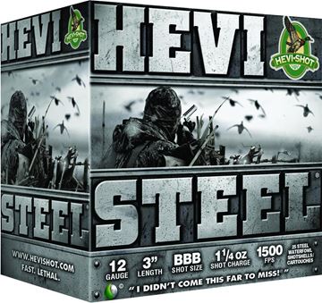 Picture of HEVI-Shot HEVI-Steel Waterfowl Shotgun Ammo - 12ga, 3", #1, 1-1/4oz, 1500fps, 25rds Box