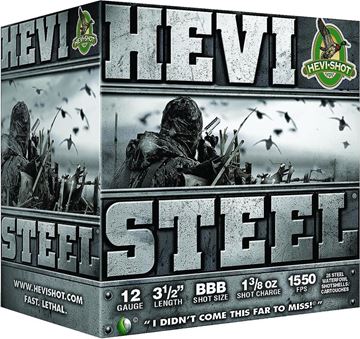 Picture of HEVI-Shot HEVI-Steel Waterfowl Shotgun Ammo - 12ga, 3-1/2", BB, 1-3/8oz, 1500fps, 25rds Box