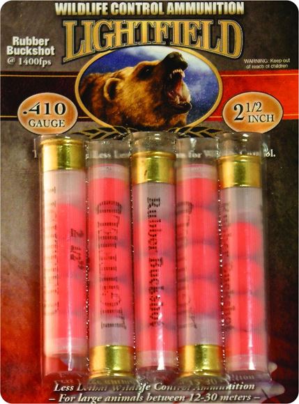 Picture of Lightfield Wildlife Control Shotgun Ammo - Rubber Buckshot, 410 Bore, 2-1/2", 5rds Box, 1400fps