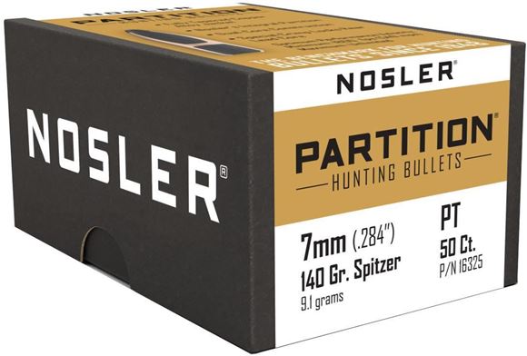 Picture of Nosler Bullets, Partition - 7mm Caliber (.284"), 140Gr, Spitzer Point, 50ct Box