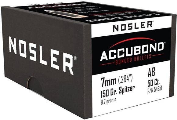 Picture of Nosler Bullets AccuBond - 7mm (.284"), 150Gr, Spitzer, 50ct Box