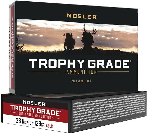 Picture of Nosler Trophy Grade Rifle Ammo - 26 Nosler, 129Gr, AccuBond Long-Range, 20rds Box