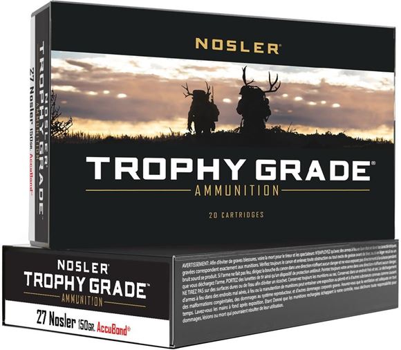 Picture of Nosler 61026 Trophy Grade Ammo, 27 Nosler 150gr Accubond (20 ct.)