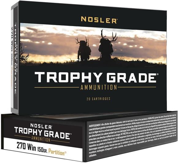 Picture of Nosler 61235 Trophy Grade Ammo, 270 Win 150gr Partition (20 ct.)