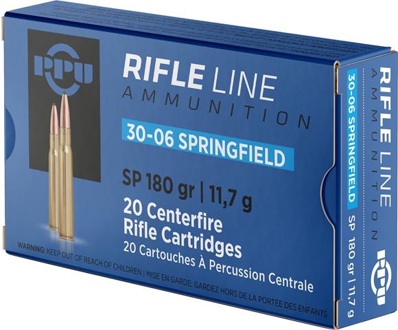 Picture of PPU PP30063 Rifle Ammo 30-06 SPR SP 180gr