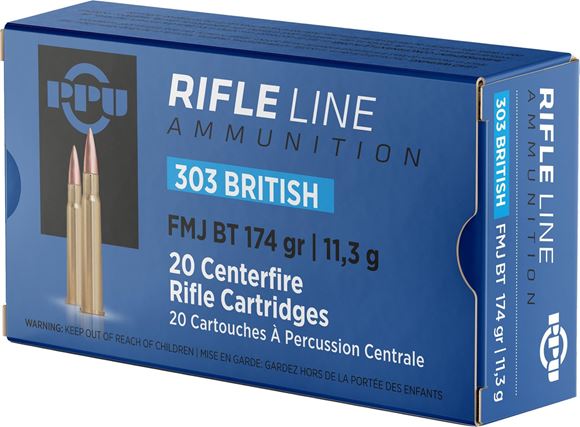 Picture of PPU PP303F Rifle Ammo 303 British FMJ 174gr