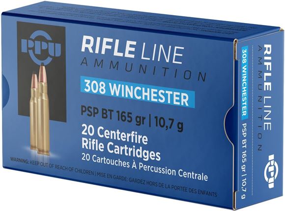 Picture of PPU PP3082 Rifle Ammo 308 Win, PSP BT, 165 Gr, 20 Rnd