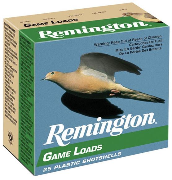 Picture of Remington R20042 Game Load Shotshell 20 GA, 2-3/4 in, No. 7-1/2, 7/8oz, 2-1/2 Dr, 1225 fps, 25 Rnd per Box