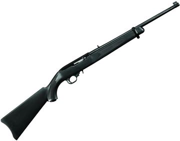 Picture of Ruger 10/22 Rimfire Semi-Auto Carbine - 22 LR, 18.50", Satin Black, Alloy Steel, Black Synthetic Stock, 10rds, Gold Bead Front & Adjustable Rear Sights