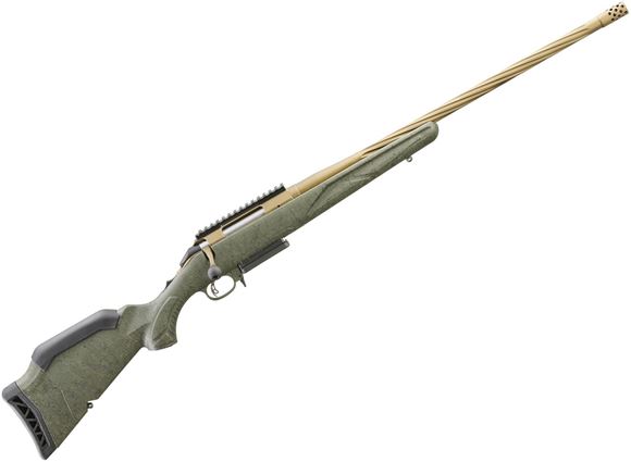 Picture of Ruger 46934 American Gen II Predator Bolt Action Rifle, 6MM Creed, 22" Spiral Burnt Bronze Bbl, Green Splatter Stk, 3+1 Rnd