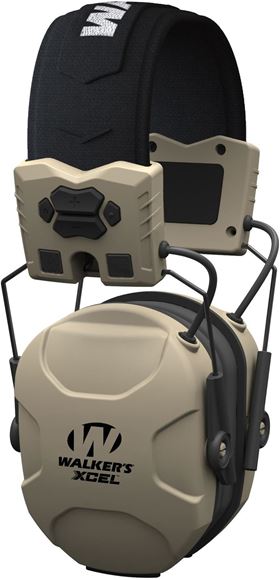 Picture of Walkers Hearing Protection - XCEL 100 Digital Electronic Ear Muffs, NRR26dB, Four Listening Modes With Voice Clarity, HD Sound, Controls On Headband, 2xAAA, FDE